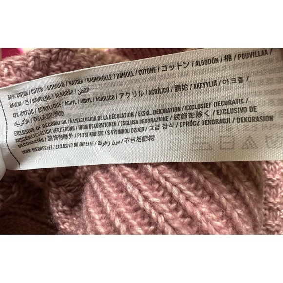 Abercrombie & Fitch Pink Cable Knit Sweater Women's Small Cotton Blend Soft - Picture 7 of 8